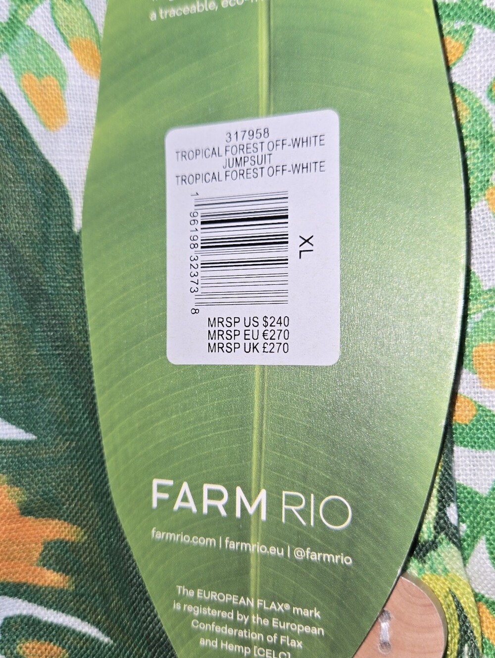 Farm Rio Tropical Forest Linen Jumpsuit XL NWT Brunch Weekend Chic - Picture 6 of 12